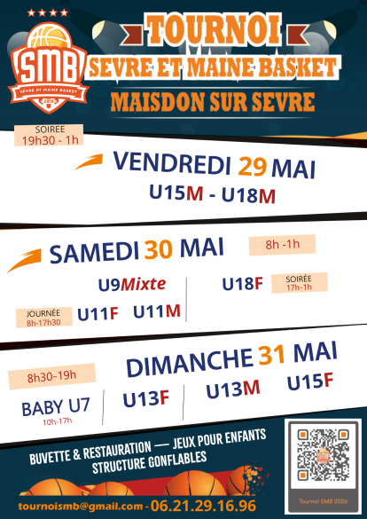 29/05 TOURNOI SEVRE ET MAINE U15M - U18M